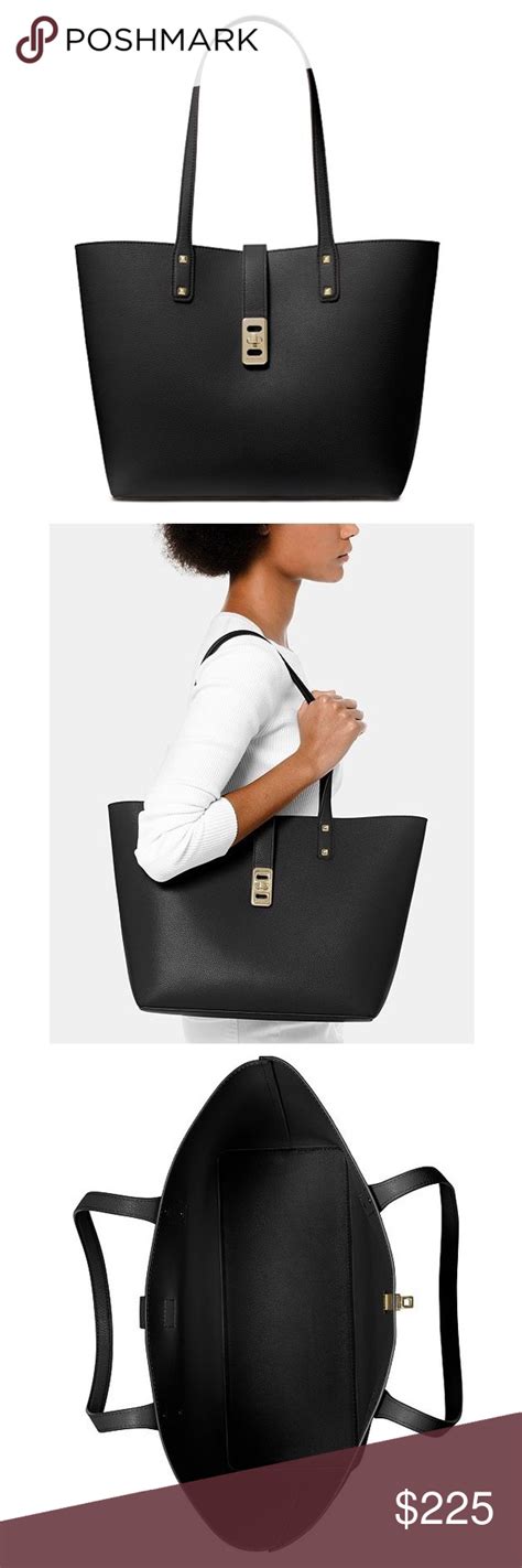 michael kors karson 35t8gkrl3l black|Michael Kors Karson Large Tote Carryall Leather Bag Black .